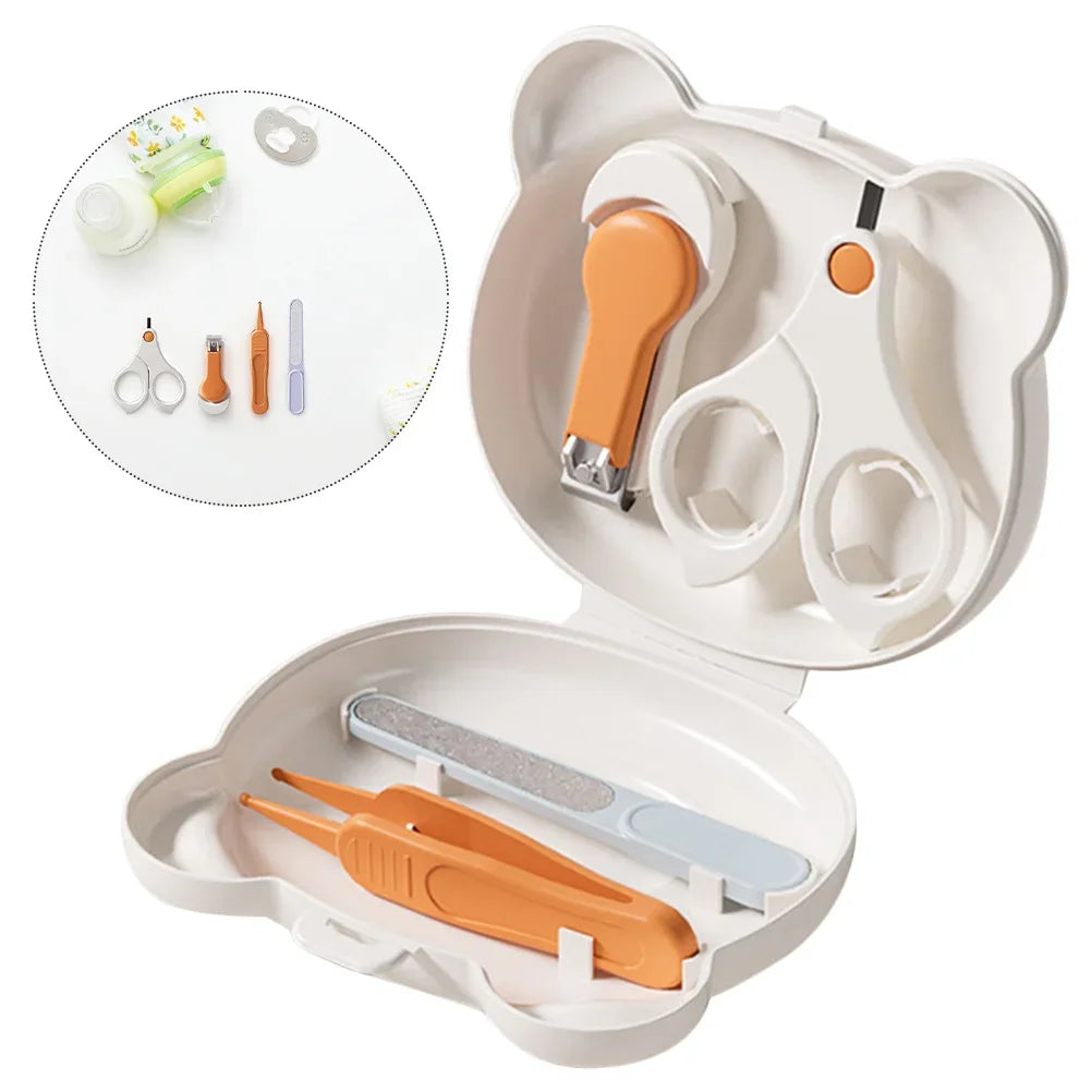 4Pcs Baby Nail Clippers Ergonomic Non Slip Handle Nail Cutting Kit Portable Baby Grooming Essentials for Newborns Toddlers Kids