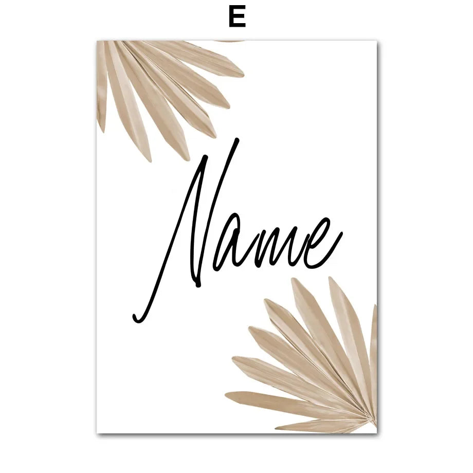 Custom Name Posters Jungle Animal Lion Elephant Giraffe Zebra Nursery Wall Art Prints Canvas Painting Pictures Kids Room Decor