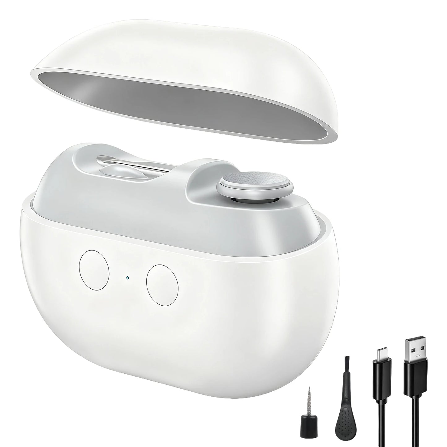 Automatic Nail Polisher Type-C Charging Electric Nail Trimmer with Light Safety Nail Clipper for Children Adult Senior