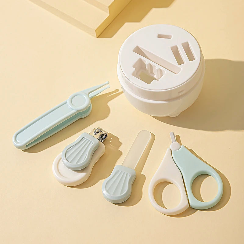 New Baby Grooming Kit, 4-in-1 Baby Nail Care Set with Box: Nail Clipper, Scissor, Nail File&Tweezer, Perfect for Outdoor Travel