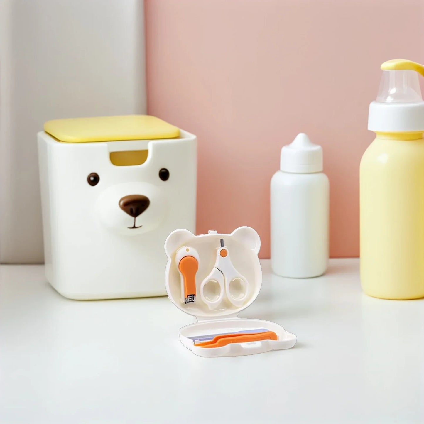 4Pcs Baby Nail Clippers Ergonomic Non Slip Handle Nail Cutting Kit Portable Baby Grooming Essentials for Newborns Toddlers Kids