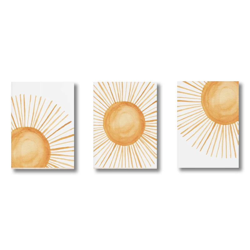 Boho Rainbow Sunshine Posters Set of 3 Nursery Prints Boy Girl Nursery Wall Art Poster Children's Room Nursery Wall Decoration