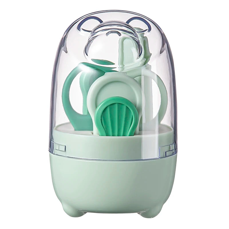 New Baby Grooming Kit, 4-in-1 Baby Nail Care Set with Box: Nail Clipper, Scissor, Nail File&Tweezer, Perfect for Outdoor Travel
