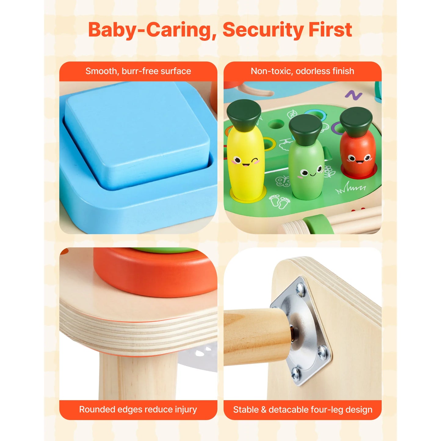 SucceBuy 13 in 1 Montessori Activity Table for Toddler 1-3 Years Old Aged 6+ Months Birthday Christmas Children's Day Present