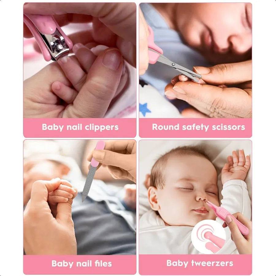 Baby Healthcare and Grooming Kit Safety Newborn Nursery Baby Care Kit with Hair Brush Comb Nail Clipper Thermometer Pacifier Cl