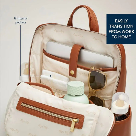 Ritzy Eras Diaper Bag Backpack Large Capacity Backpack Diaper Bag Featuring Sleek Design, 15 Pockets, Changing Pad, Stroller Str