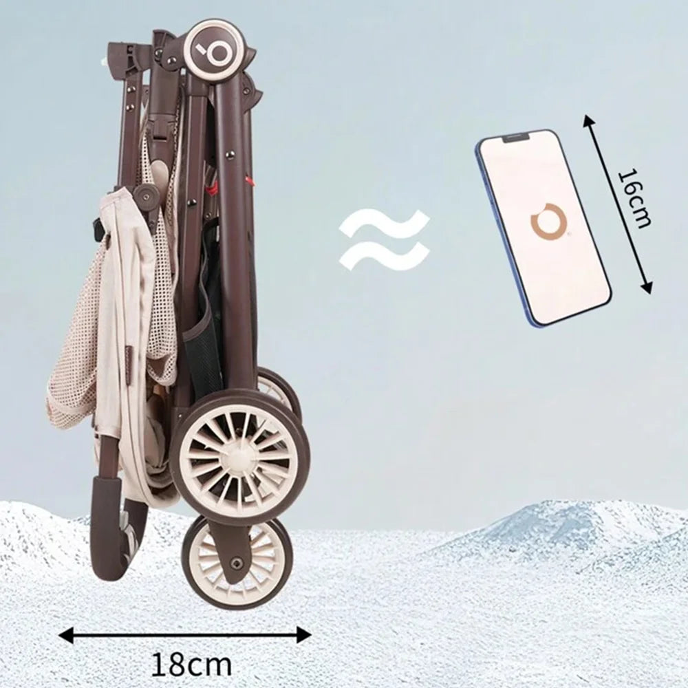 Lightweight And Portable One-click Folding Stroller, Quick Folding System, Miniature Size Make Travel Convenient, Portable Baby