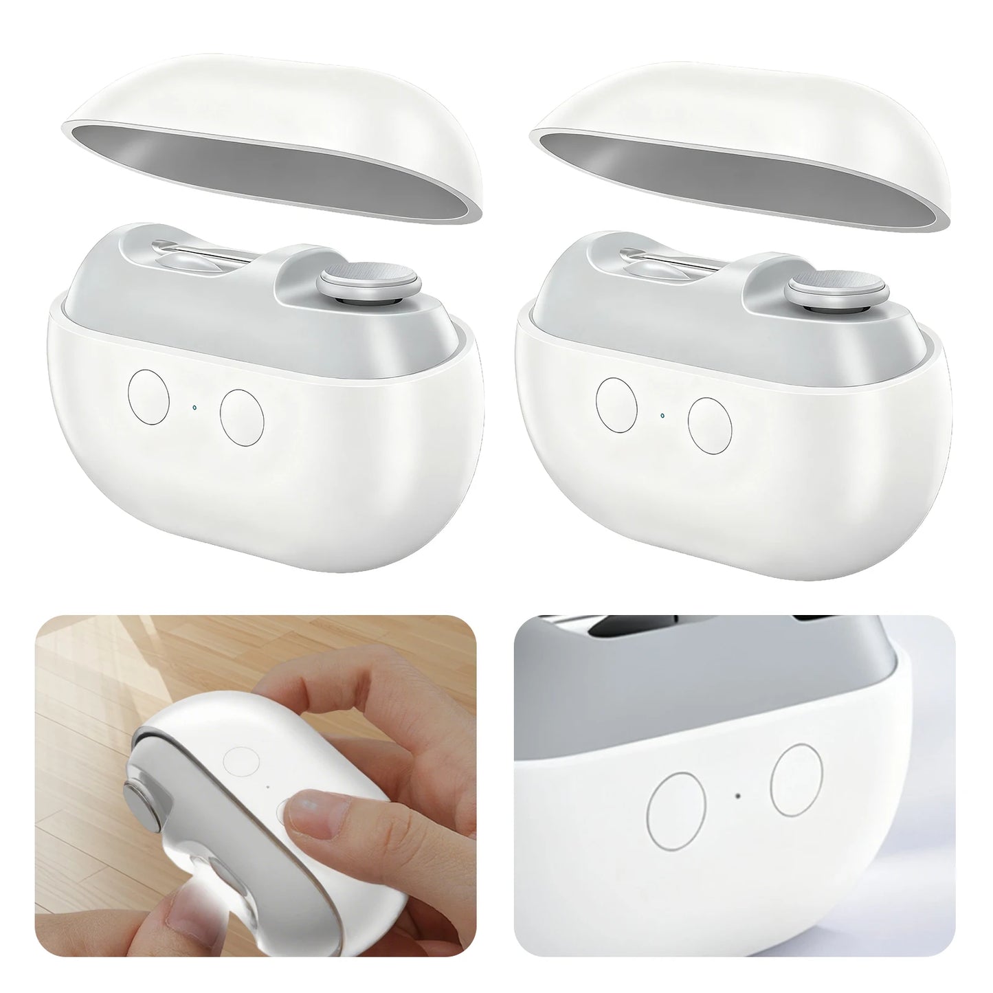 Automatic Nail Polisher Type-C Charging Electric Nail Trimmer with Light Safety Nail Clipper for Children Adult Senior