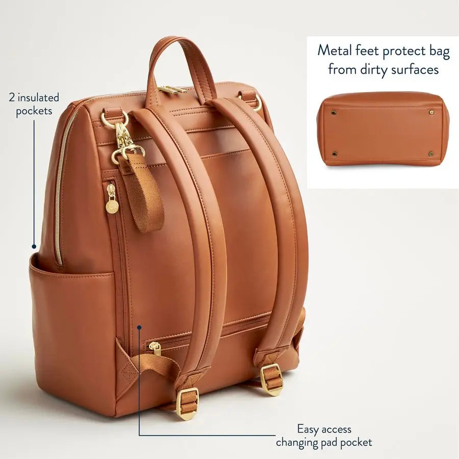 Ritzy Eras Diaper Bag Backpack Large Capacity Backpack Diaper Bag Featuring Sleek Design, 15 Pockets, Changing Pad, Stroller Str