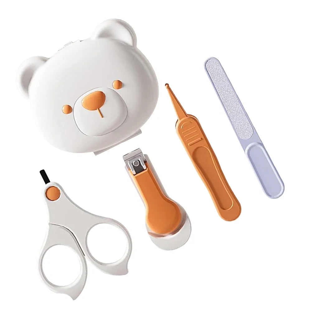 4Pcs Baby Nail Clippers Ergonomic Non Slip Handle Nail Cutting Kit Portable Baby Grooming Essentials for Newborns Toddlers Kids