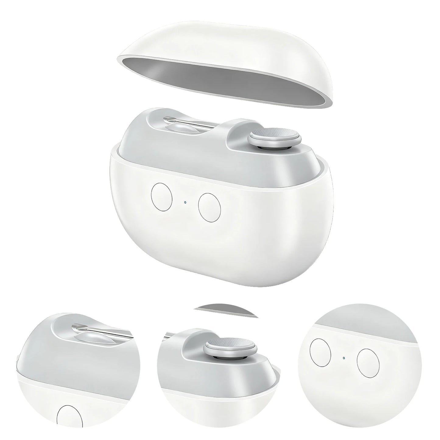 Automatic Nail Polisher Type-C Charging Electric Nail Trimmer with Light Safety Nail Clipper for Children Adult Senior