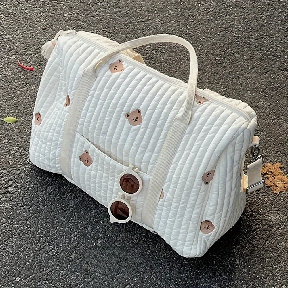 Nappy Organizer Cute Cartoon Baby Diaper Bag Embroidered Messenger Bag Mom Bag Storage Bag Luggage Tote Bag for Travel