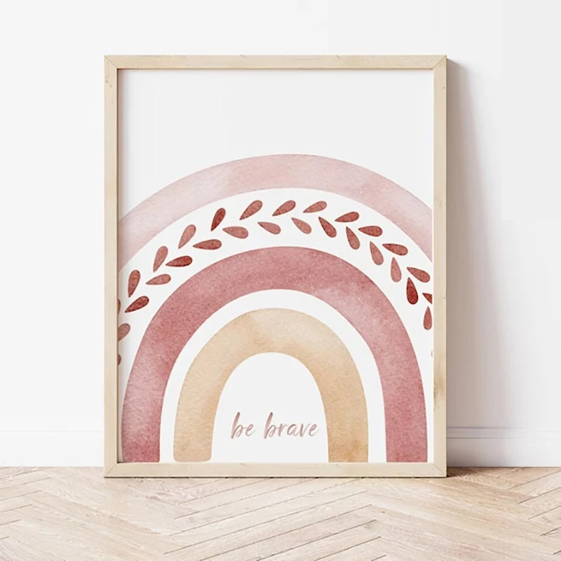 Boho Rainbow Sunshine Posters Set of 3 Nursery Prints Boy Girl Nursery Wall Art Poster Children's Room Nursery Wall Decoration