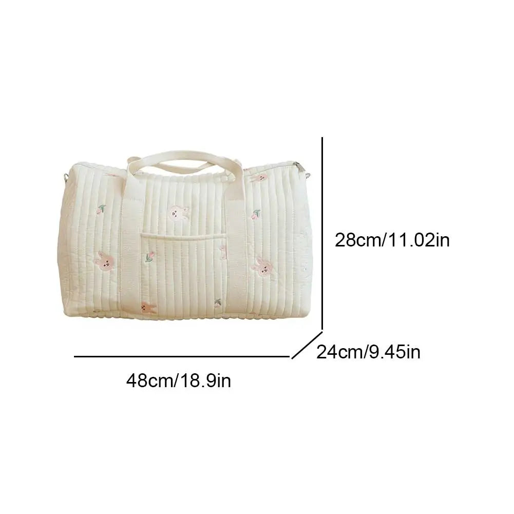 Nappy Organizer Cute Cartoon Baby Diaper Bag Embroidered Messenger Bag Mom Bag Storage Bag Luggage Tote Bag for Travel