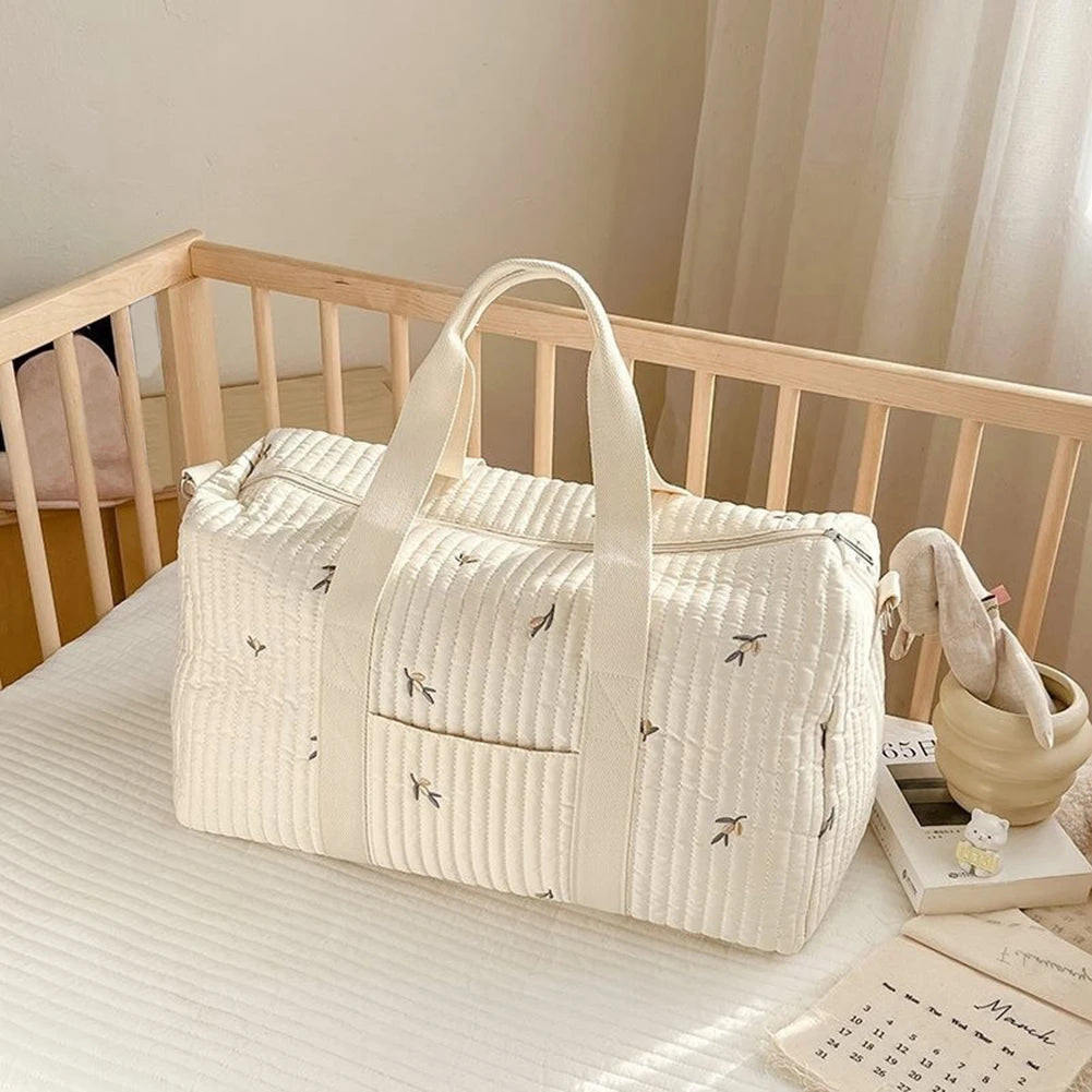 Nappy Organizer Cute Cartoon Baby Diaper Bag Embroidered Messenger Bag Mom Bag Storage Bag Luggage Tote Bag for Travel