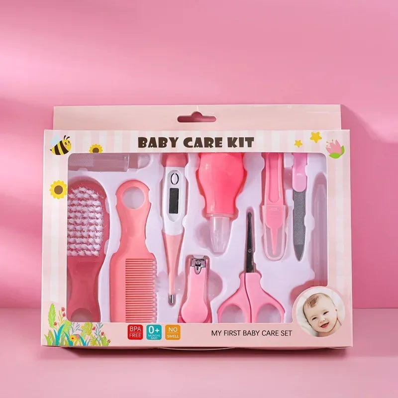10-Piece Baby Care & Grooming Kit - Hair Thermometer Brush, Nail Trimmer, Teether, Toothbrush & Clipper Essentials