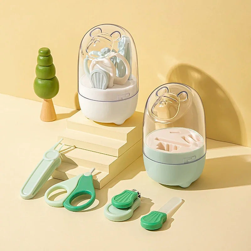 New Baby Grooming Kit, 4-in-1 Baby Nail Care Set with Box: Nail Clipper, Scissor, Nail File&Tweezer, Perfect for Outdoor Travel