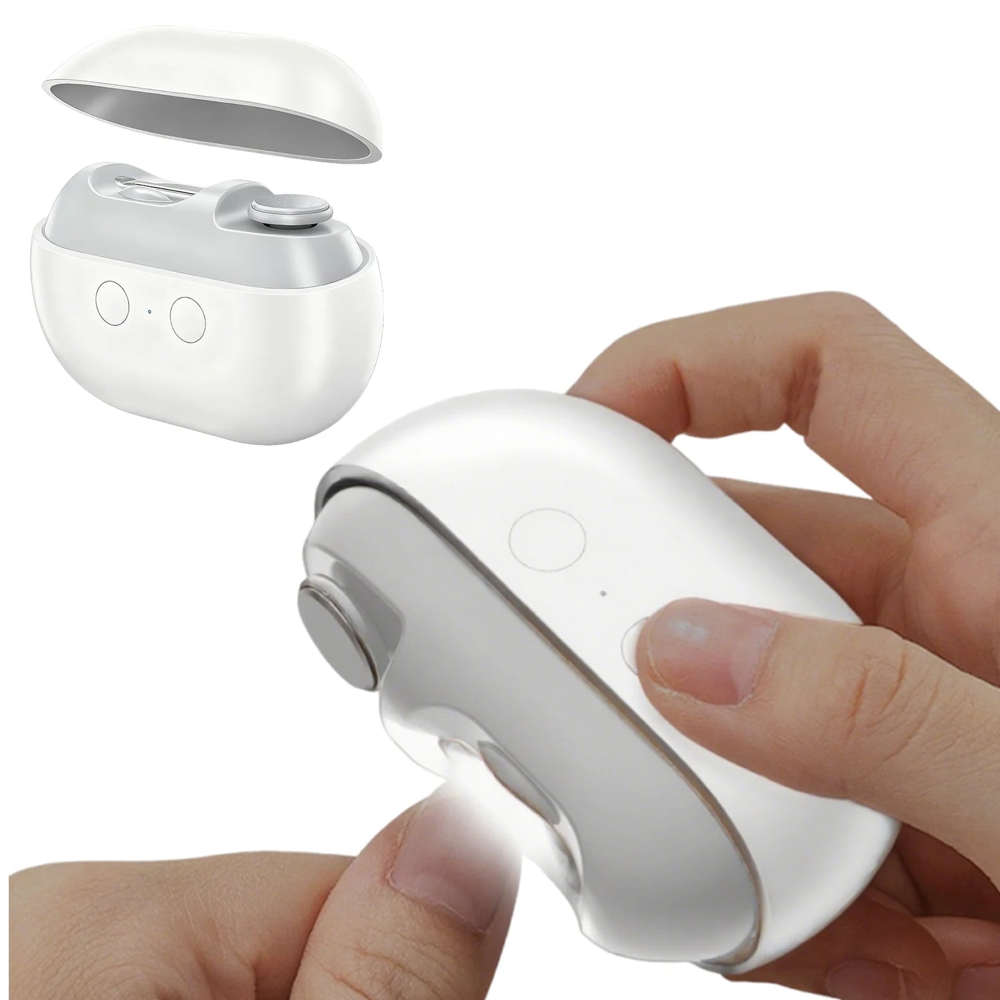 Automatic Nail Polisher Type-C Charging Electric Nail Trimmer with Light Safety Nail Clipper for Children Adult Senior
