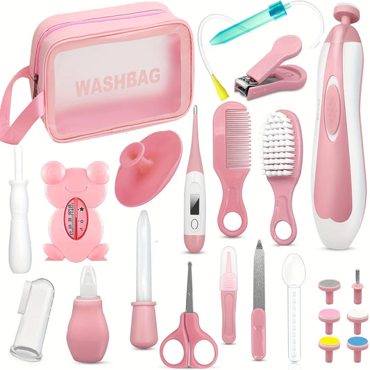 10-Piece Baby Care & Grooming Kit - Hair Thermometer Brush, Nail Trimmer, Teether, Toothbrush & Clipper Essentials