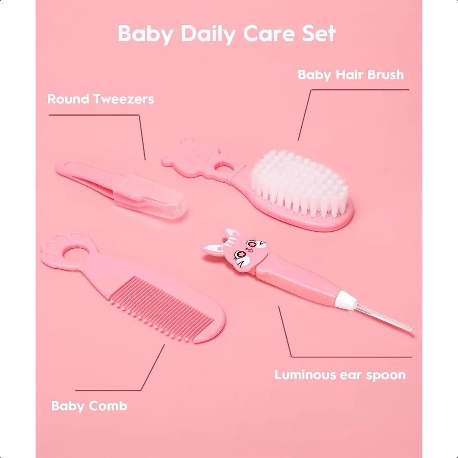 Baby Healthcare and Grooming Kit Safety Newborn Nursery Baby Care Kit with Hair Brush Comb Nail Clipper Thermometer Pacifier Cl
