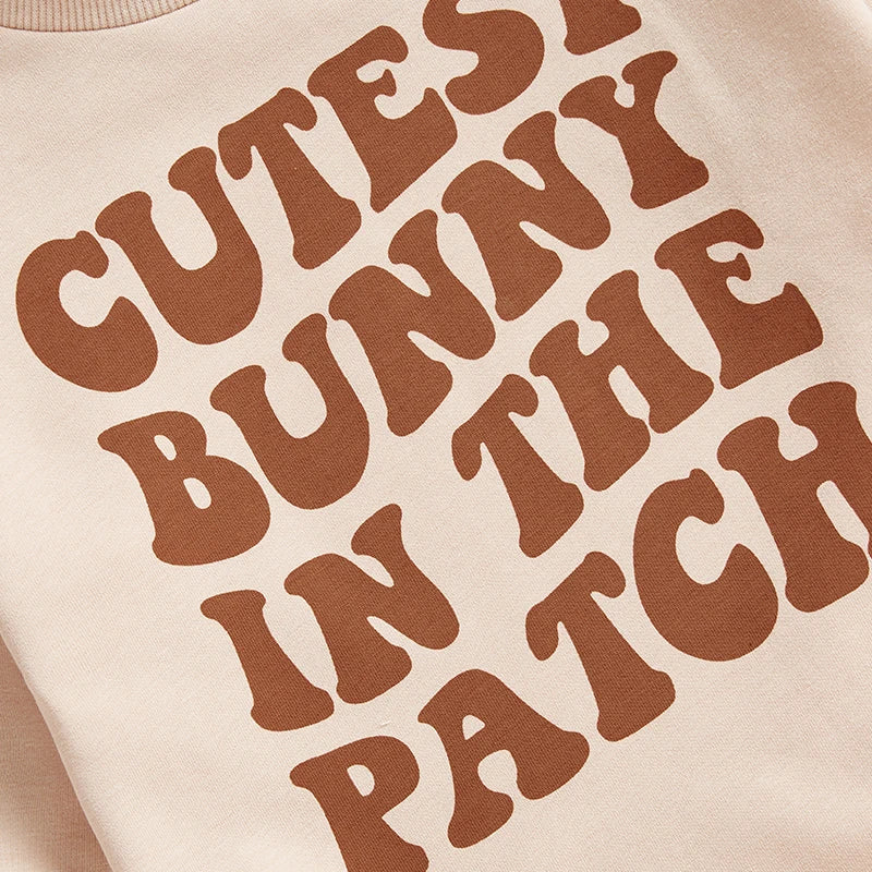 Baby Romper Long Sleeve Crew Neck Letters Print Fall Bodysuit Easter Clothes for Girls Boys