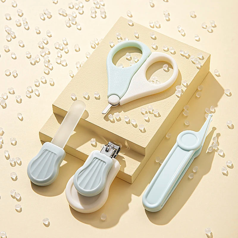 New Baby Grooming Kit, 4-in-1 Baby Nail Care Set with Box: Nail Clipper, Scissor, Nail File&Tweezer, Perfect for Outdoor Travel
